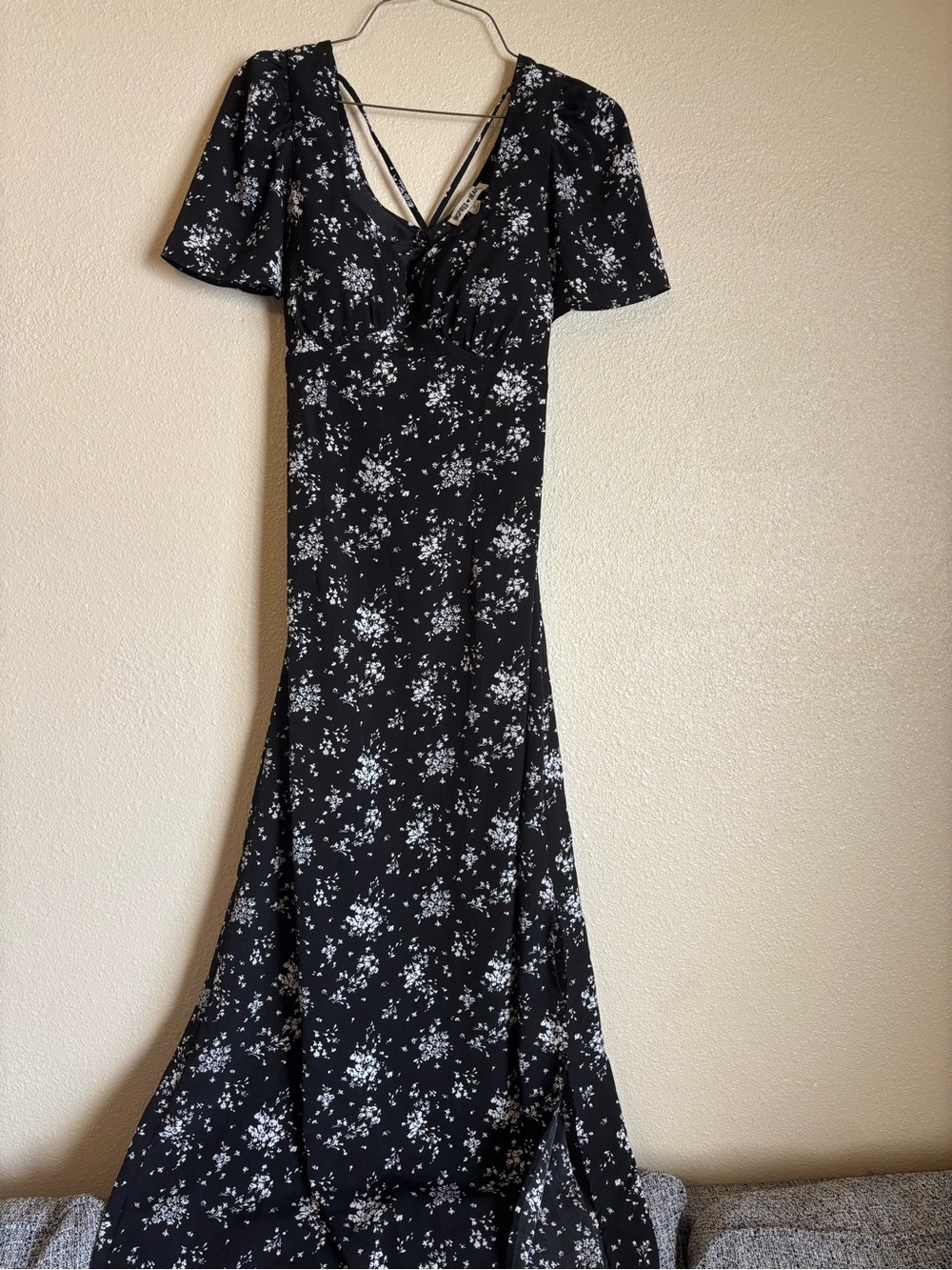 Inspired Hearts Black and White Floral Maxi Dress